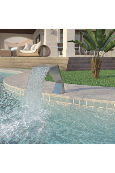 Concept Fântână de piscină, argintiu, 64x30x52 cm, oțel inoxidabil