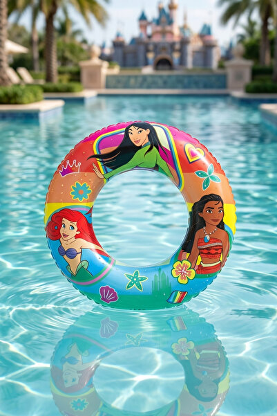 Fidan oyuncak عوامة سباحة للأطفال مرخصة من ديزني برينسيس مقاس 56 سم (3-6 سنوات)