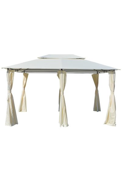 Concept Cort de grădină cu perdele 4 x 3 m, alb