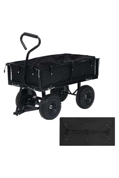Concept Căptușeală cărucior grădină, negru, 86x46x22 cm material textil