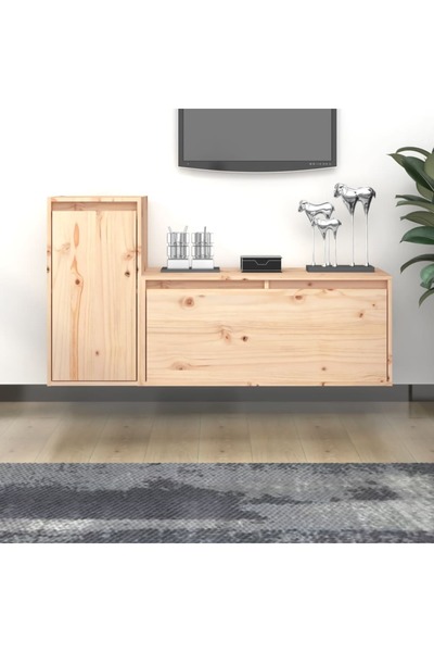 Concept Comode TV, 2 buc., lemn masiv de pin