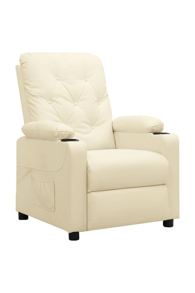 Concept Ανακλινόμενη πολυθρόνα, κρεμ, οικολογικό Δερμάτινο
