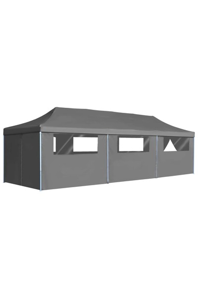 Concept Cort petrecere pliabil cu 8 pereți laterali, antracit, 3 x 9 m