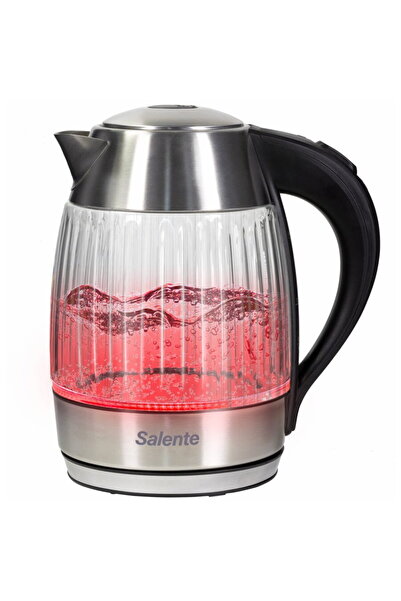 Salente Ceainic electric StripeGlass, 2200W, 1,8 l, Sticla, iluminare rosie