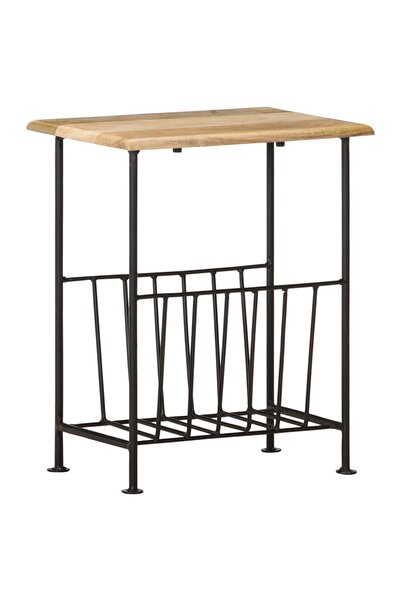 Concept Ράφι περιοδικών, 40x30x50 cm, μασίφ ξύλο μάνγκο και χάλυβας