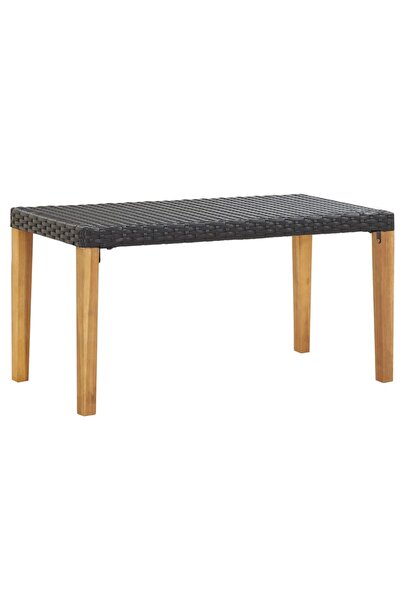 Concept Παγκάκι κήπου, μαύρο, 120 cm, από πολυρατάν και ξύλο ακακίας