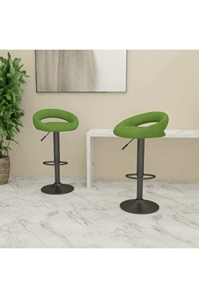 Concept Scaune de bar, 2 buc., verde deschis, catifea