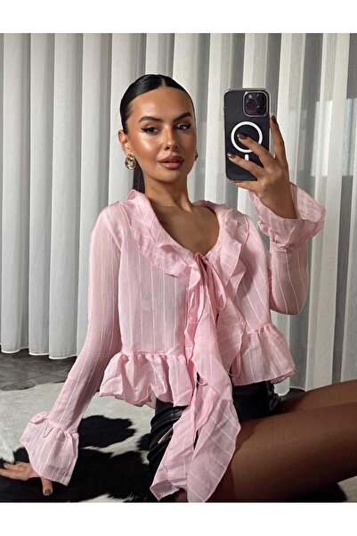 EAS GİYİM Sheer Ruffle Detailed Shirt