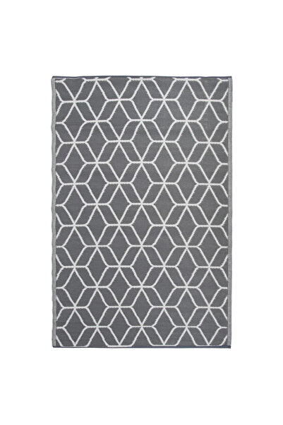 Esschert Design Χαλί εξωτερικού χώρου, γκρι και λευκό, 180x121 εκ., OC25