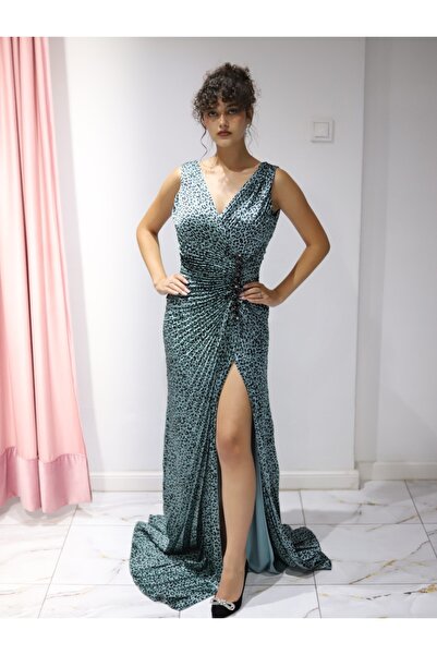 Angy Fashion “Wild Elegance” Evening Dress – Animal Print and Seductive Slit ...