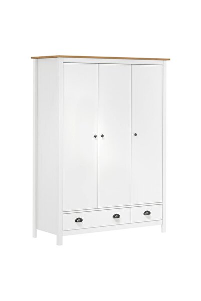 Concept Șifonier cu 3 uși Hill Range alb 127x50x170cm lemn masiv de pin