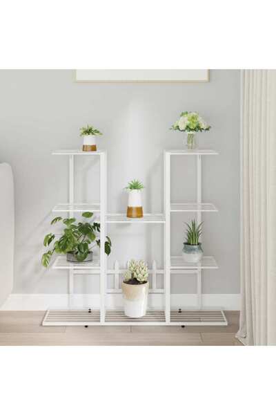 Concept Suport pentru flori, 94,5x25x89 cm, alb, fier