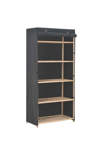 Concept Șifonier, gri, 79 x 40 x 170 cm, material textil