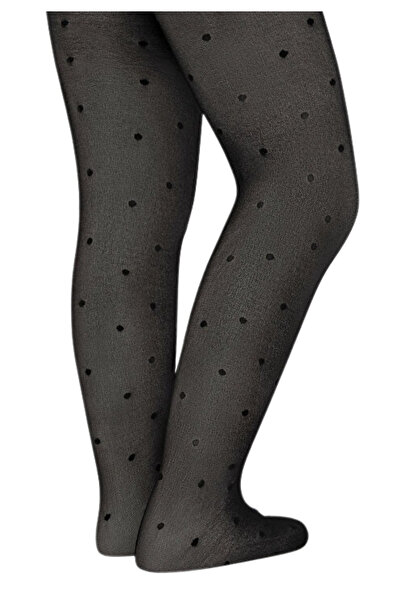 Penti Young girls' tights "Stil", 20 den - matte, polka dot print, black