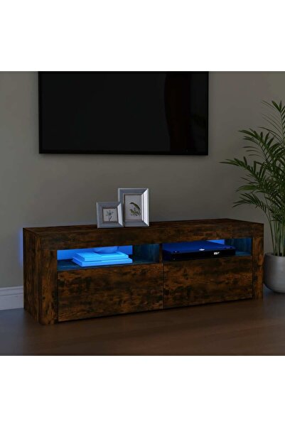 Concept Comodă TV cu lumini LED, stejar fumuriu, 120x35x40 cm