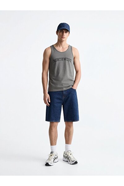 Ltb Tricou antracit cu efect vintage