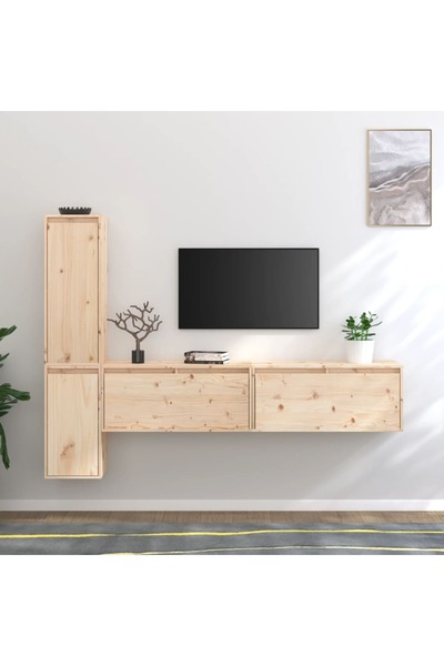 Concept Comode TV, 4 buc., lemn masiv de pin