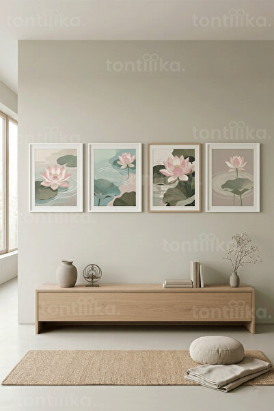 Tontilika Σετ ζωγραφικής Lotus Art and Zen Touches με 4 ξύλινα κορνιζάκια