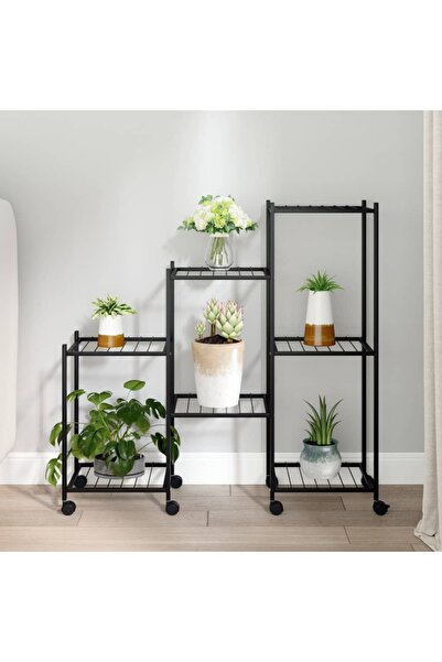 Concept Ζωγραφική βάση με ρόδες, 83x25x83,5 cm, μαύρη, σιδερένια