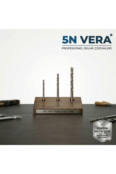 TITEX 3'lü HSS Matkap Ucu Seti (3-4-5 mm) Metal Çelik Ahşap Uyumlu Hassas Delme