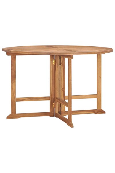 Concept Πτυσσόμενο τραπέζι κήπου, Ø110x75 cm, από μασίφ ξύλο τικ