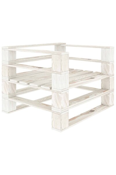 Concept Πολυθρόνα κήπου από παλέτες, λευκή, ξύλινη