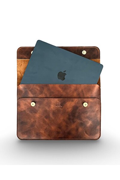 Mess collection Hakiki Deri MacBook Kılıfı 13-14 İnç – Gerçek Deri Premium Ma...