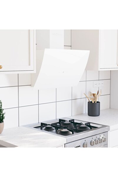 Concept Hotă de perete, alb, 60 cm, oțel și sticlă securizată