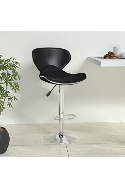 Concept Σκαμπό μπαρ, μαύρο, οικολογικό Δερμάτινο