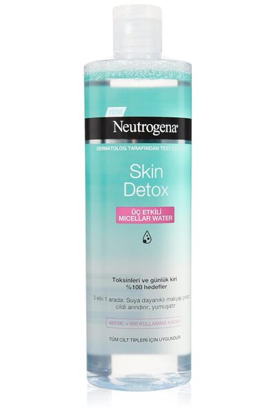 Neutrogena Detox Micellar Water 3'ü 1 Arada Nazik Temizleyici Kir Makyaj Temi...