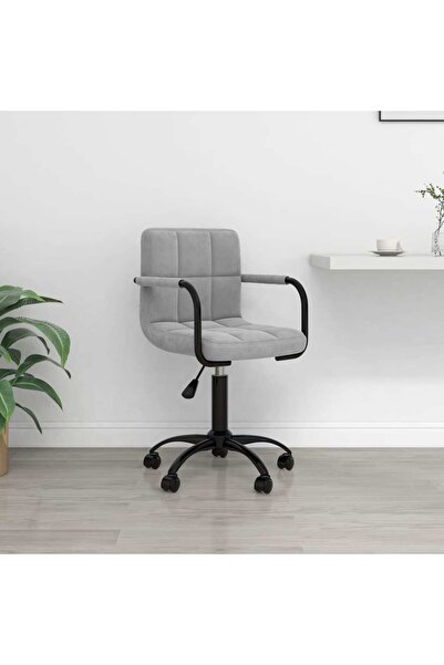 Concept Scaun de birou pivotant, gri deschis, catifea