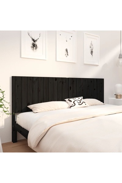 Concept Tăblie de pat, negru, 205,5x4x100 cm, lemn masiv de pin