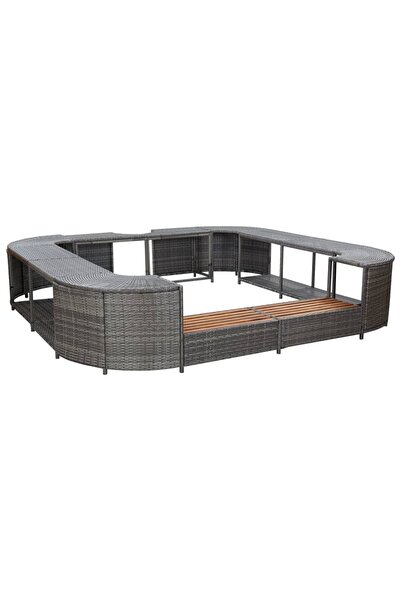 Concept Mobilier împrejmuire spa gri 268x268x55 cm poliratan pătrat