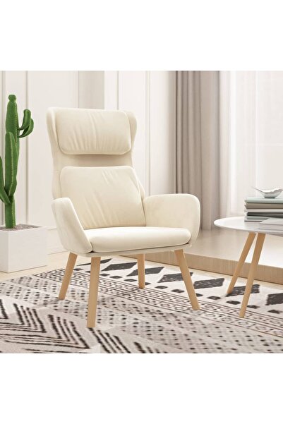 Concept Πολυθρόνα, κρεμ λευκό, Βελούδο