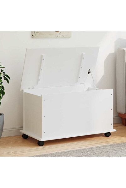 Concept Cufăr depozitare roți, alb, „ALTA” 73x39,5x44 cm lemn masiv pin