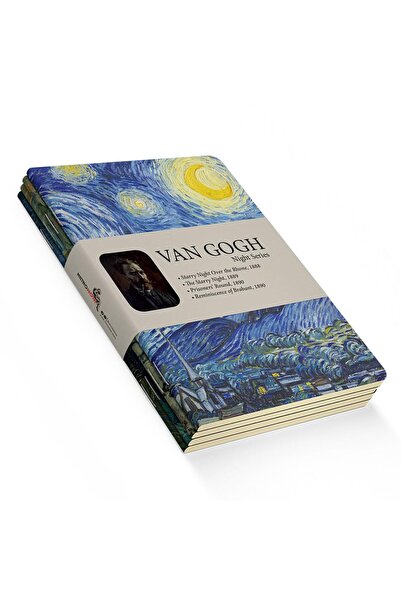 retronote Series - A5, Gogh 4'lü Defter Seti I, Çizgisiz, Toplam 256 Sayfa, H...