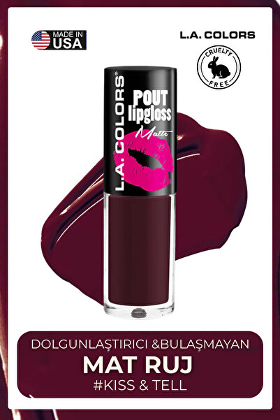 L.A Colors Pout Matte Lipgloss - Lip Plumping Non-Smudge Matte Lipstick # Clg...