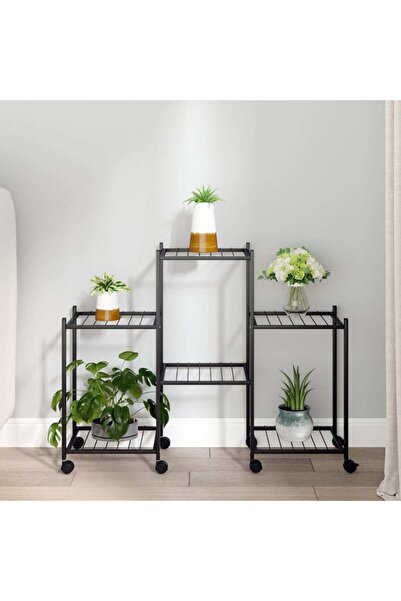 Concept Ζωγραφική βάση με ρόδες, 83x25x63,5 cm, μαύρη, σιδερένια