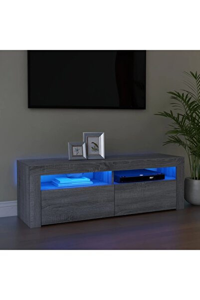 Concept Comodă TV cu lumini LED, gri sonoma, 120x35x40 cm