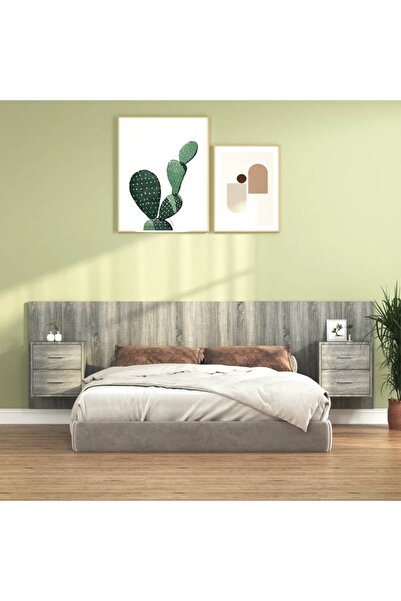 Concept Κεφαλάρι με ντουλάπια, γκρι sonoma, επεξεργασμένο ξύλο