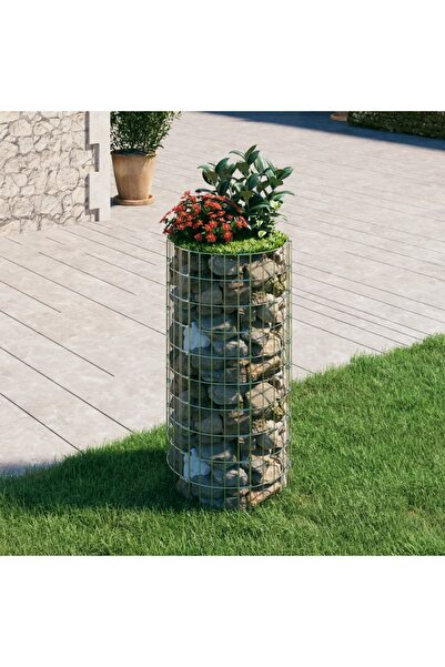 Concept Strat înălțat gabion, Ø50x100 cm, oțel galvanizat, circular