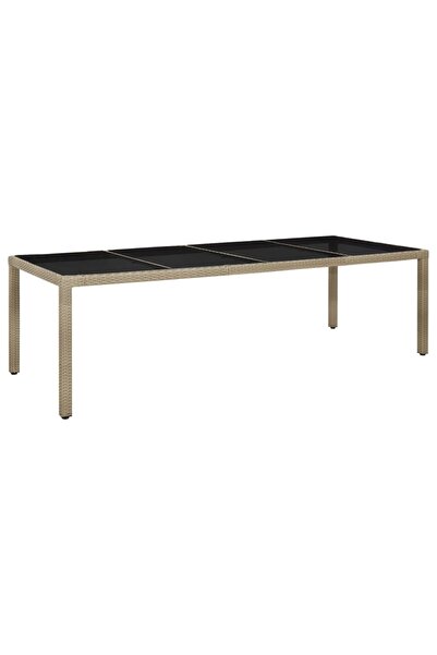 Concept Τραπέζι κήπου, μπεζ, 250x100x75 cm, σκληρυμένο γυαλί/πολυεστέρας