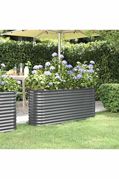 Concept Jardinieră antracit 152x40x68 cm oțel vopsit electrostatic