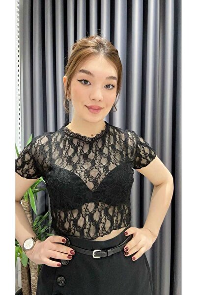 IŞILDA FASHION Λεπτομέρεια δαντέλας σε κοντό μήκος