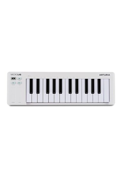 ARTURIA MicroLab MK3 - Kompakt 25 tuşlu hıza duyarlı MIDI denetleyici, iki do...