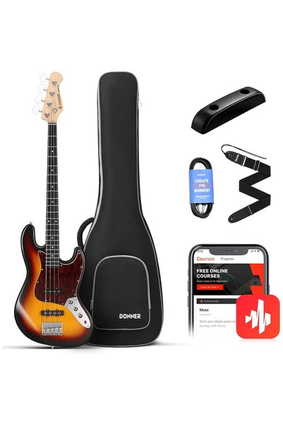 Donner DJB-510D JB-Style Bas Gitar (Sunburst)