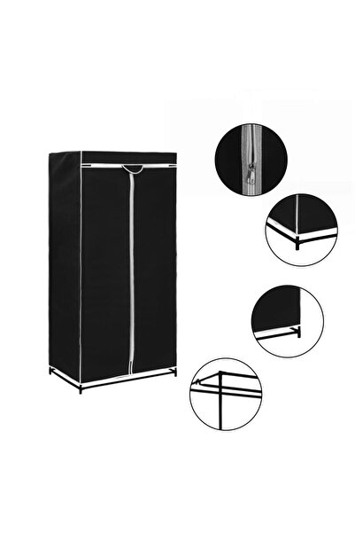 Concept Șifonier, negru, 75 x 50 x 160 cm