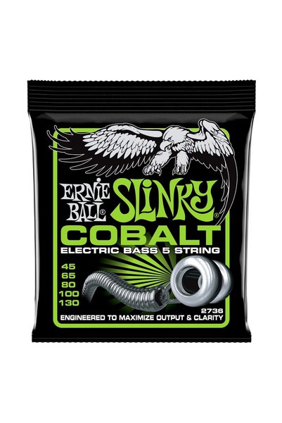 Ernie Ball Bass 5 Slinky Kobalt E-Bas Telleri, 45-130