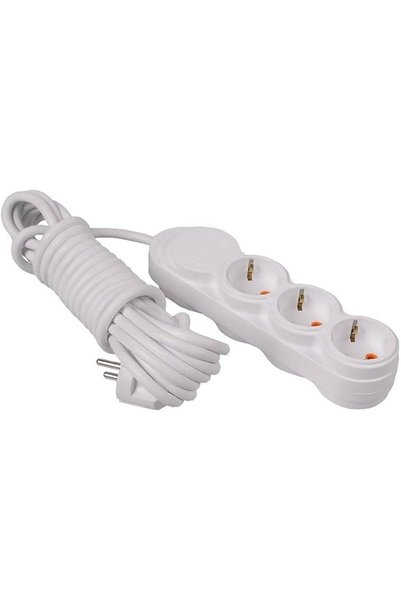 Pelsan 3-Outlet 2 Meter Group Socket Extension Cable, Child-Proof, Grounded Socket with Terminal Blocks - 3500 Watt, 16