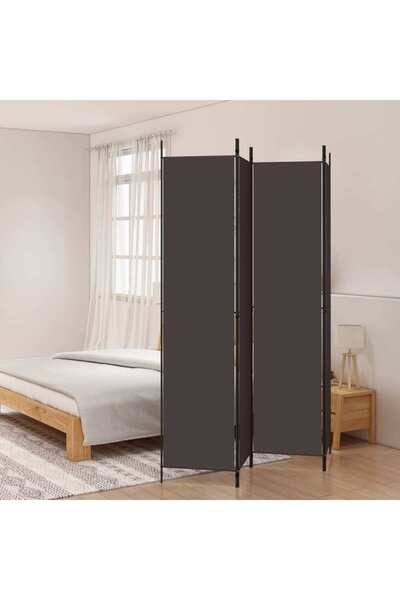 Concept Paravan de cameră cu 4 panouri, maro, 200x220 cm, textil